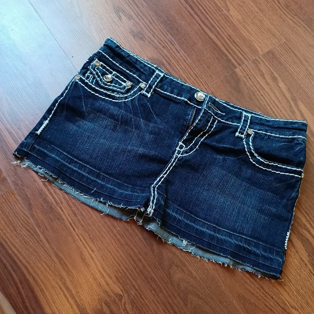Large denim Mini skirt